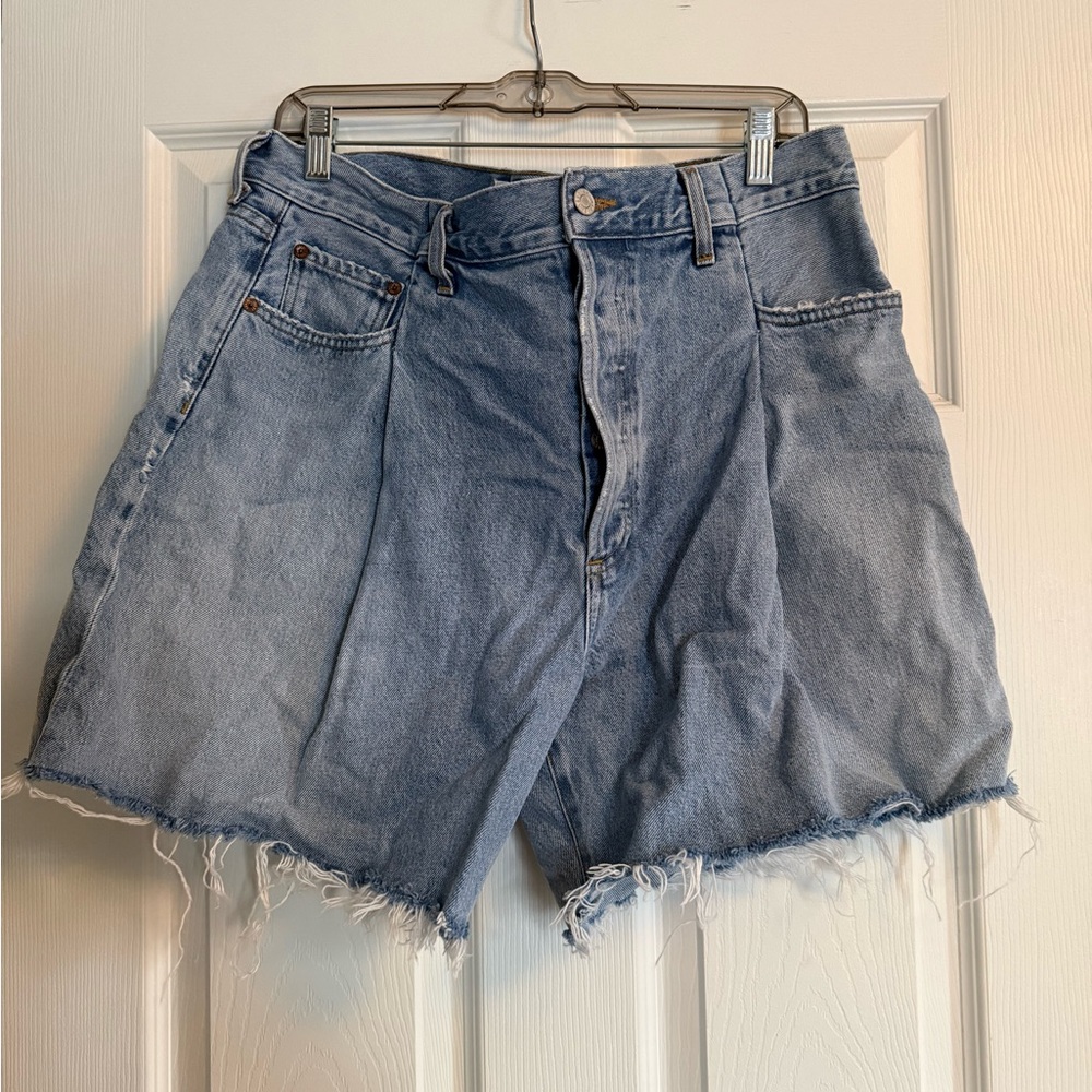 Citizens Of Humanity Light Blue Frayed Jean Shorts